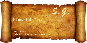 Sima Géza névjegykártya