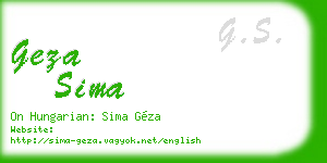 geza sima business card