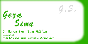 geza sima business card